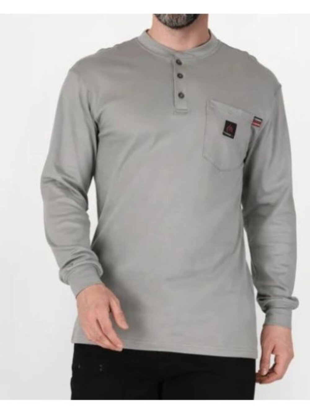 Lapco FR Cat 2 Size 3XL Henley Long Sleeve NFPA 70E Gray